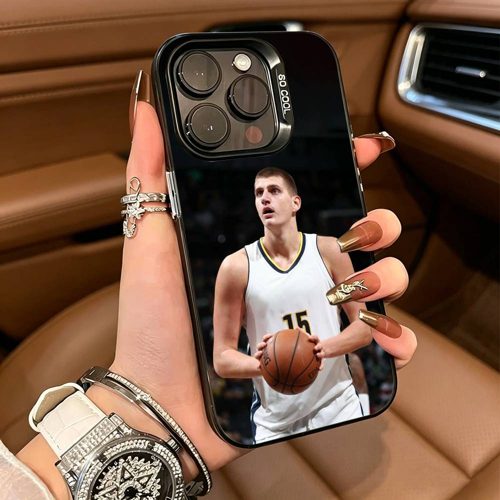 N-Nikola- Jokic 15 MVP For iPhone 17 16 15 14 13 12 11 Pro Max XS 17 Air Silicone Colored Silver Bumper Cover