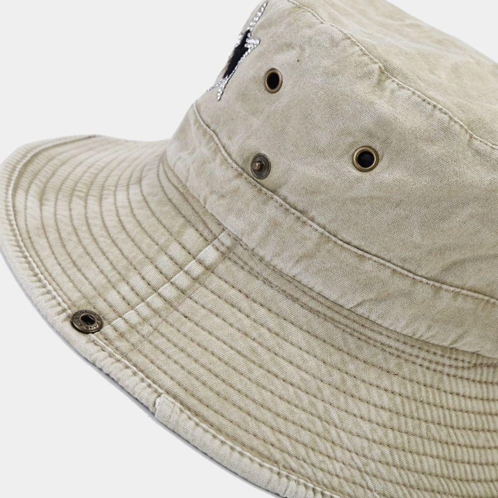 Солнцезащитная шляпа-панама Star из денима с широкими полями, летняя солнцезащитная шляпа, походная парусиновая шляпа-рыбак для рыбалки