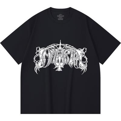 Хлопковая футболка плотностью 230 г/м² 100% Хлопок Heavy Metal Футболка с принтом рок-группы Популярная музыка Унисекс Тяжелая хлопковая футболка