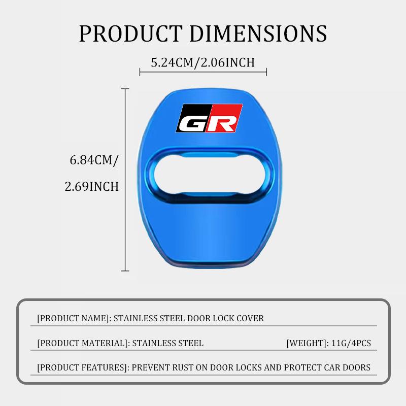 For S0 4Pcs Zinc Alloy Car Door Lock Buckle Protective Covers Crown Yaris Corolla Prius Auris CHR Avalon GR Camry JH0