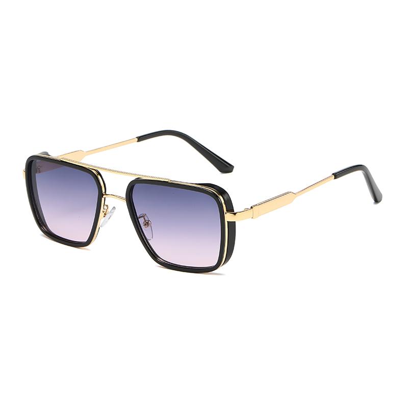 Trendy Metal Square Steampunk Sunglasses Custom Logo Metal Shades Sun Glasses