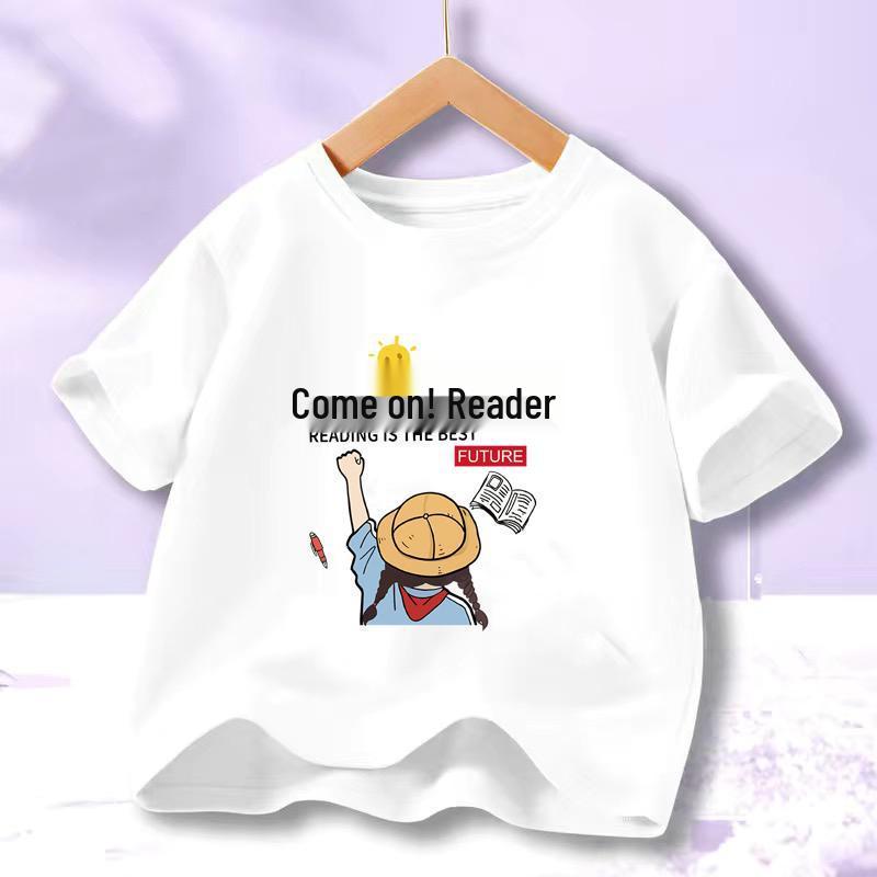 Girls' Anime Cartoon Short-Sleeve Cotton T-Shirt - Summer 2023 Trend