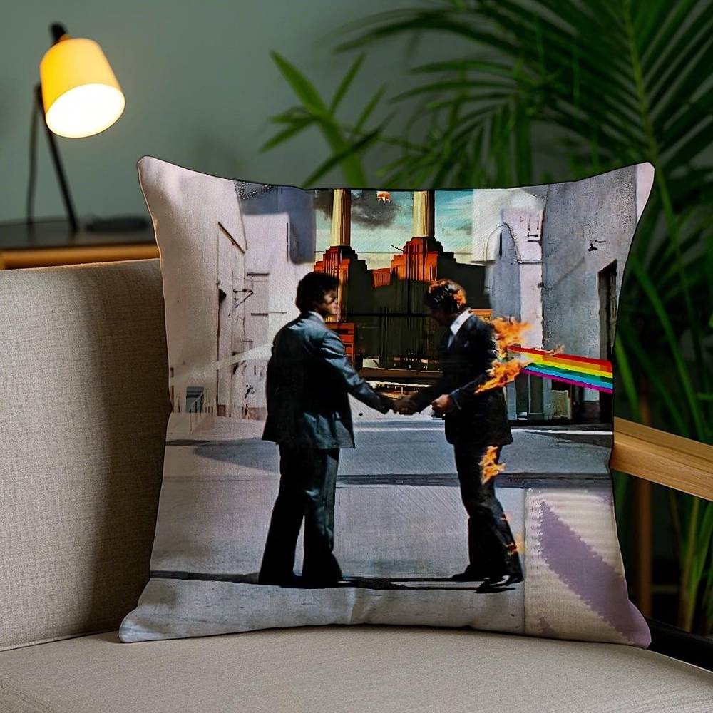 Band P-PinK FloydE Pillow Case Sofa Short Plush Double-sided HD Printing Room Home Office Gift Cushion Cover