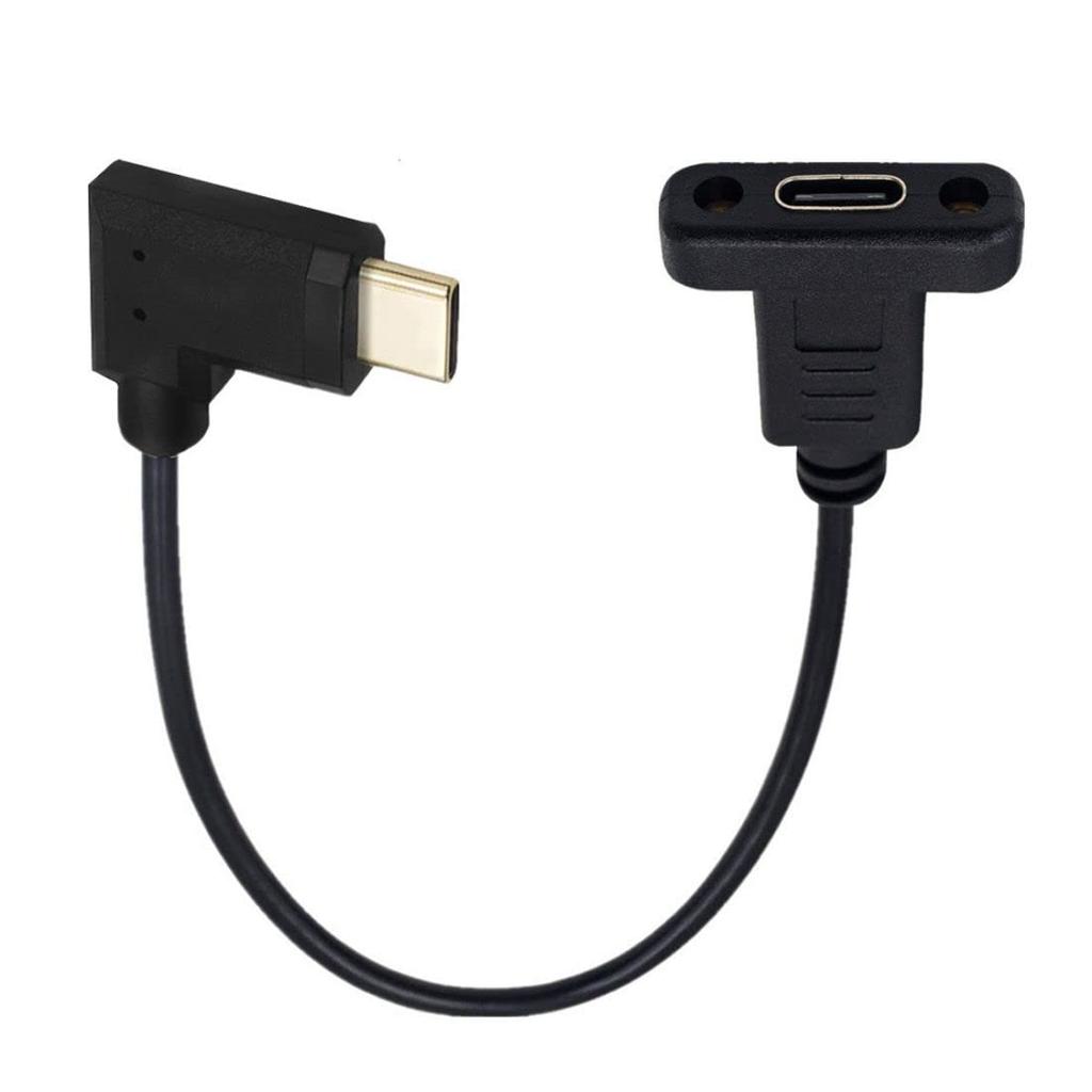 Chenyang USB Gen 2 10 Гбит/с USB C Папа к Маме 90 Градусов Прямой Угол Быстрая Зарядка Передача Данных Видео Кабель-удлинитель с Панельным Креплением 3.1 Отверстия,