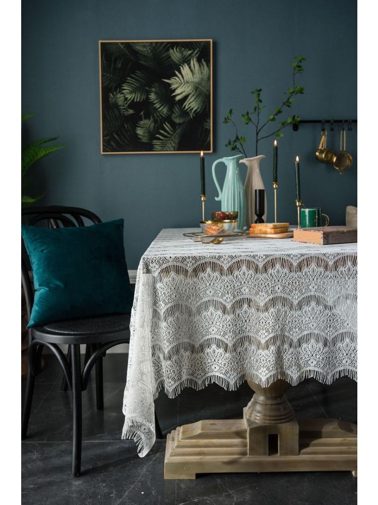 Lace Tablecloth Hollow Decoration L Cover Cloth Napkin Coffee Table Eyelashes Cafe Book Table Cloth