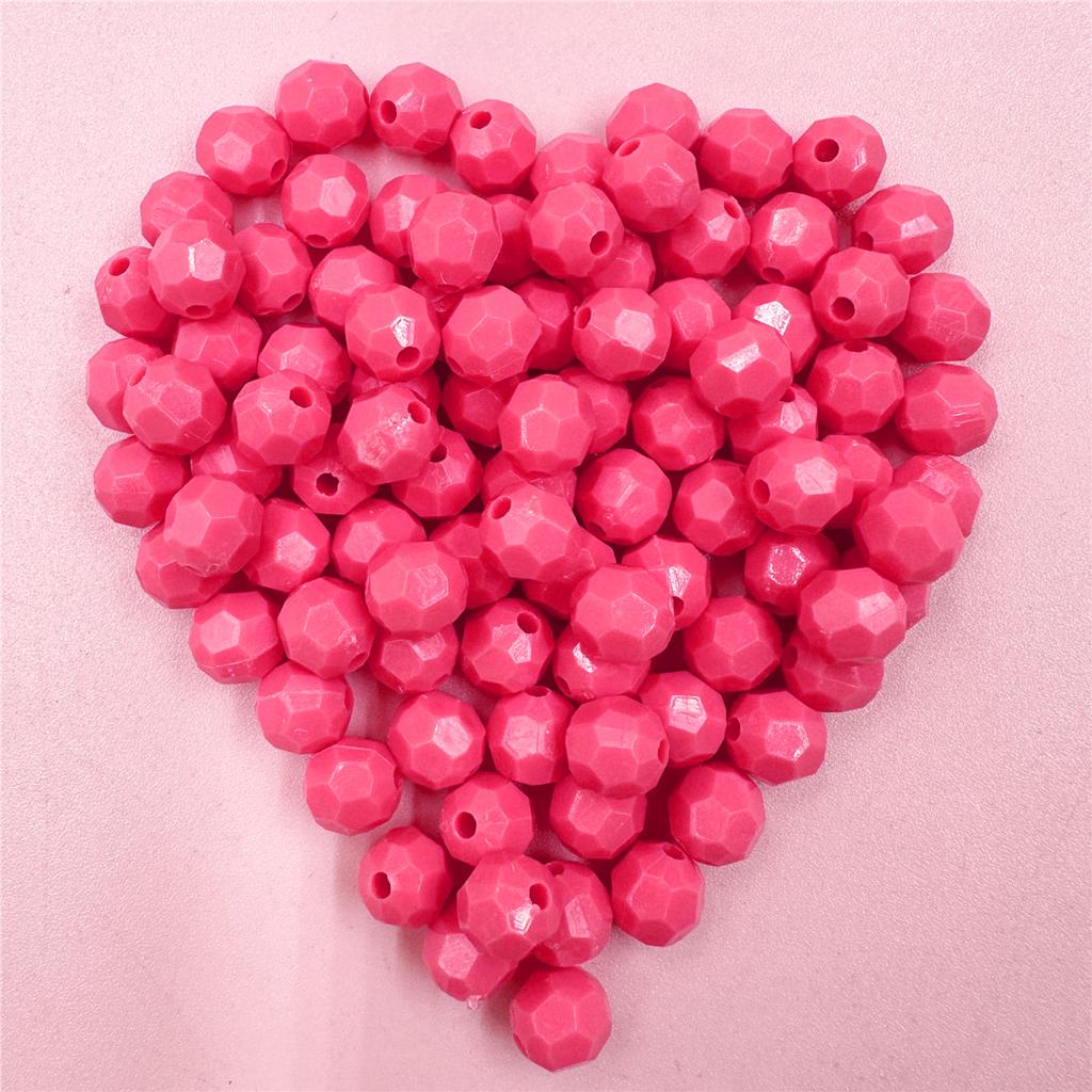 Сплошные цветные круглые бусины, 50 шт., акриловое детское ожерелье, цепочка для мобильного телефона, аксессуары, браслет, подарочная сумка, 7,5*8 мм, разная огранка