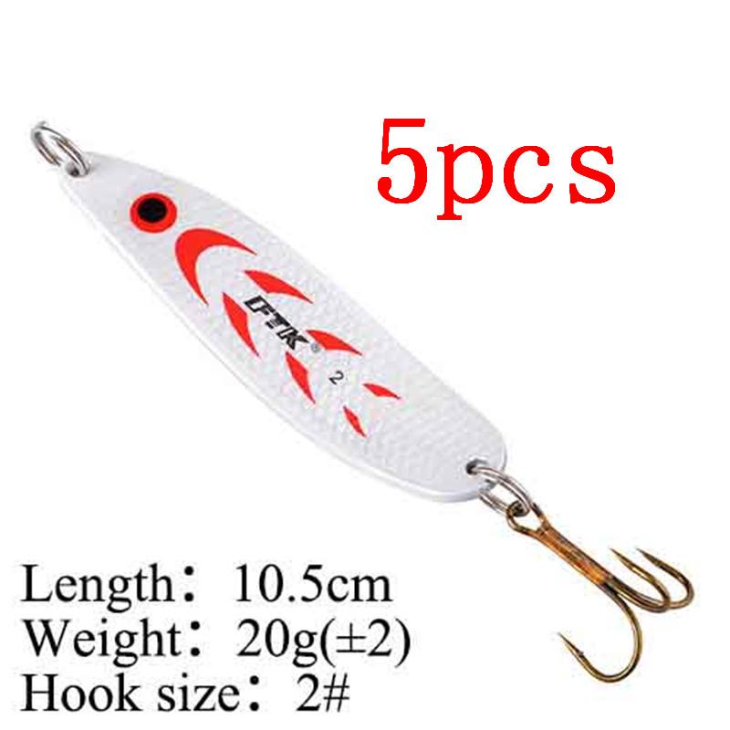 FTK 5 шт., 10,5 см-12 см, 20 г-30 г, металлическая жесткая приманка, рыболовный тройной крючок, рыболовные снасти, приманка для лосося, искусственная рыболовная снасть