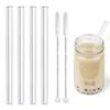 12mm Reusable Glass Straw Eco-friendly Drinking Straws Bubble Tea Straws for Smoothie Milkshakes Drinks Bar Party Accessory