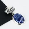 Серебряный кулон с натуральным драгоценным камнем содалитом из серебра 925 пробы — дизайн ручной работы, повседневные украшения, уникальные подарки с кулоном из содалита