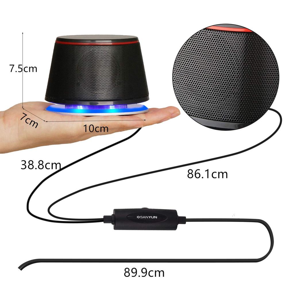 Sanyun SW102 PC Speakers, 5W x 2, High-Quality Sound, Deep Bass, Loud Volume, Powerful Output, 3.5mm Input, USB Powered, Compatible with iPhone and