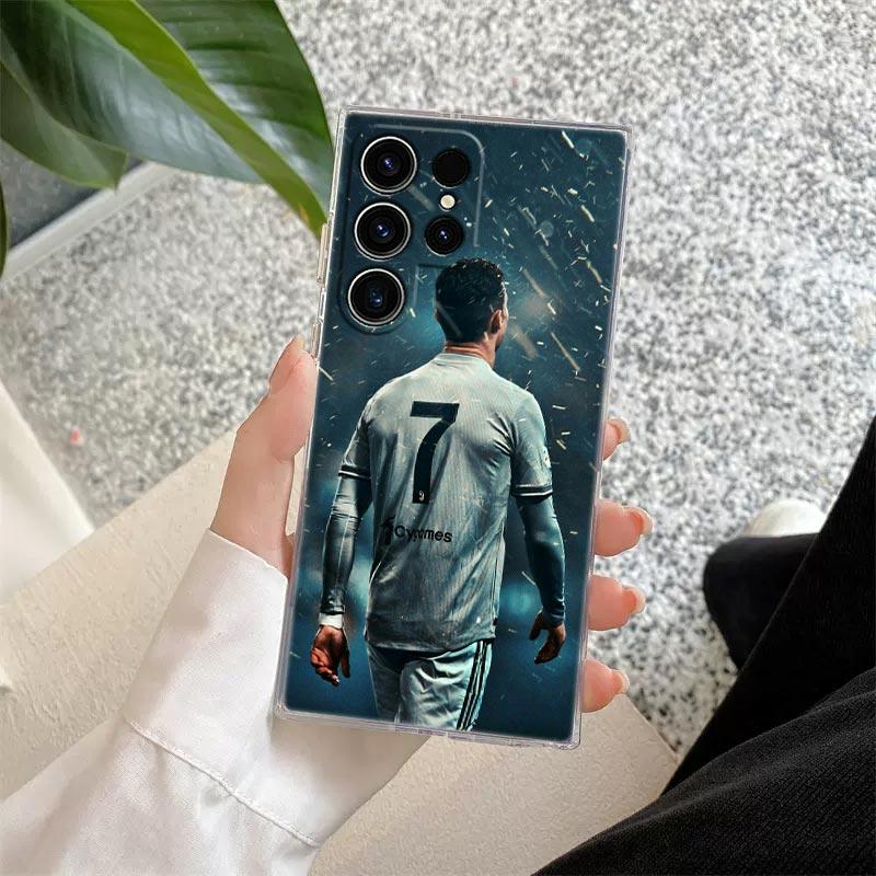 Прозрачный чехол C-R-7 Dark Football для Samsung Galaxy S26 S25 S24 S23 Ultra S20 S21 FE S22 Plus S26 Ultra S25FE 5G Мягкая крышка для телефона