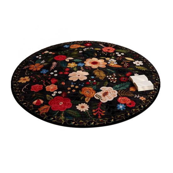 Цветочный ковер Абсорбирующий Быстросохнущий Круглый Плюшевый Цветочный Коврик для Пола Моющийся Нескользящий Ковер для Украшения Гостиной Спальни Ванной Комнаты