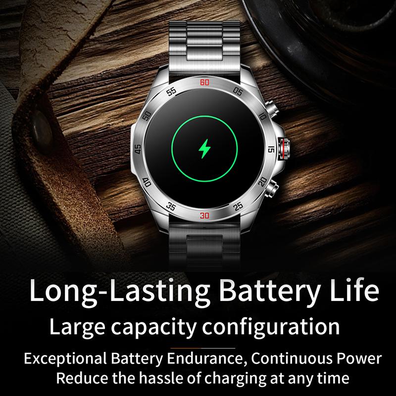 Умные часы со стальной полосой 1,43 дюйма Bluetooth спортивные часы с пульсометром браслет