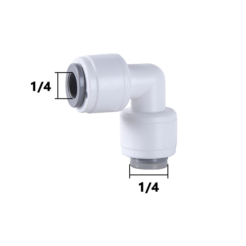 10 шт. коленчатый фитинг для обратного осмоса, 90 градусов, наружная резьба, внутренняя резьба 1/4 3/8, шланг POM, быстроразъемный фитинг для аквариума, детали фильтра обратного осмоса