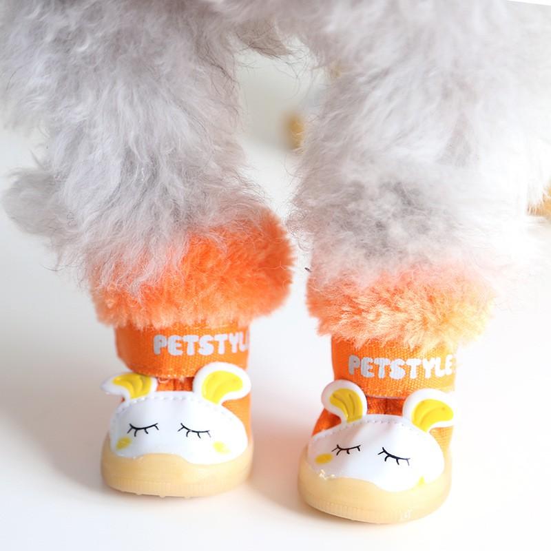 Petstyle Warm Bunny Dog Shoes Winter Anti-slip Small Dogs Teddy Pomeranian