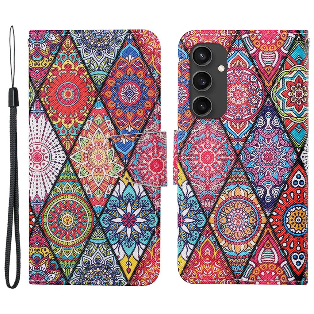 Чехол для Samsung Galaxy S24 FE с принтом, защитная кожаная книжка-обложка для телефона
