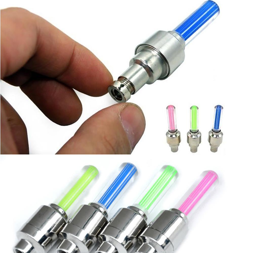 2 шт. красочная вспышка светодиодная лампа для автомобиля, велосипеда, велосипедное колесо, крышка выноса шины, предохранительный клапан, свет для ночной езды