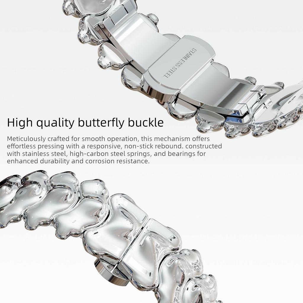 22 мм ремешок из цинкового сплава с дизайном "хребет" для Huawei Watch GT 6/5/5 Pro/4 46 мм, ремешок для часов с бабочкой