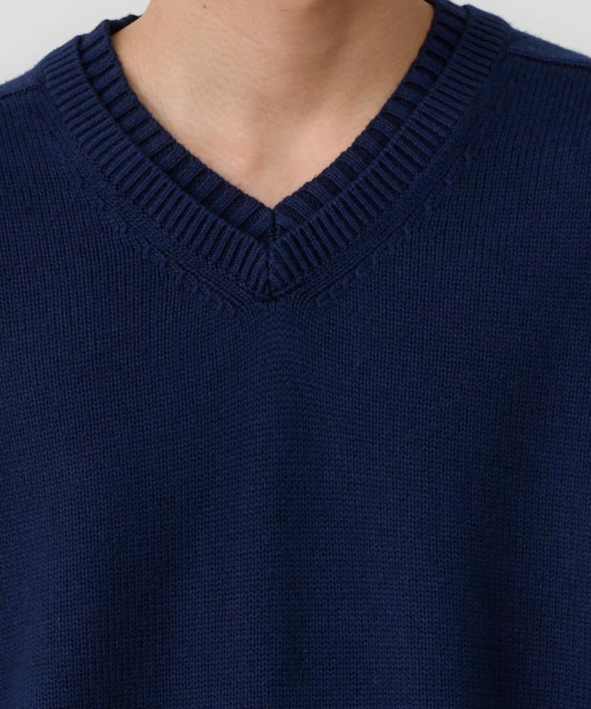 KNOUUN Layered V Neck Knit (Navy)