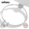 WOSTU 100% 925 Sterling Silver Pinky Swear Love Interlocking Fingers Couples Charm Fit Original Bracelet Jewelry Valentine Gift