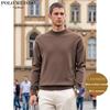 POLOMEISDO 100% Pure Cashmere Round Neck Pullover Sweater for Men