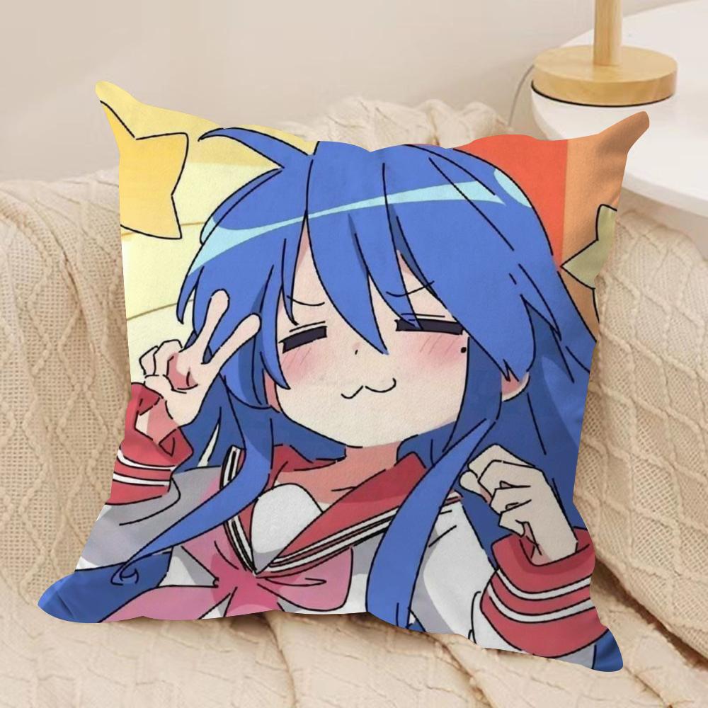 Аниме L-Lucky Star K-konata Наволочка Мягкая Плюшевая Ткань Двусторонняя Печать Наволочка на Подушку для Дивана Для Всех Сезонов Домашний Декор