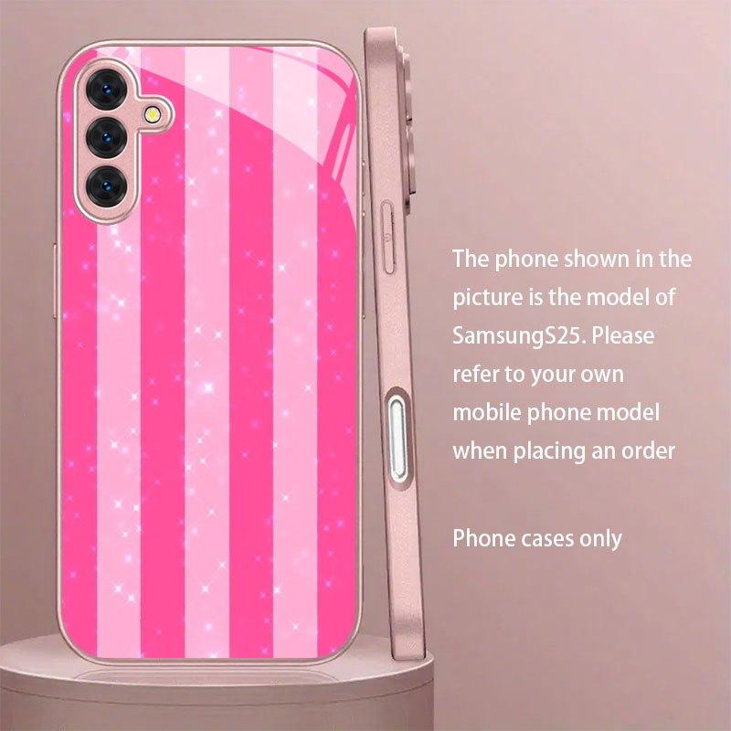 Новый розовый чехол для телефона с узором в вертикальную полоску для Galaxy S26 S25 S24 S23 Ultra S22 Ultra S20 Ultra 56 A72 A73 5G