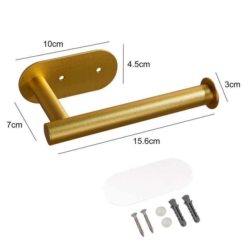 Aluminum Adhesive Toilet Roll Paper Holder Organizer Wall Mount Storage Stand Kitchen Bathroom No Drill Tissue Towel Dispenser