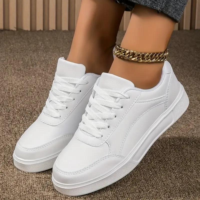 Fashion Women Casual Shoes 2025 Lace Up Flat Walking Sneakers Female Thick Sole Outdoor Luxury Fashion Women Sneakers Zapatos De Mujer
