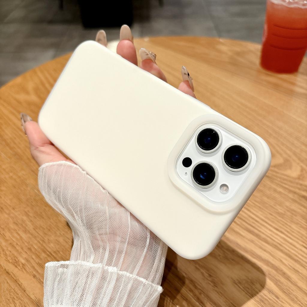 Подходит для iPhone17 желе жидкий силикон чехол для мобильного телефона кнопка для фото Apple 16 однотонный большое отверстие 15 защитный чехол