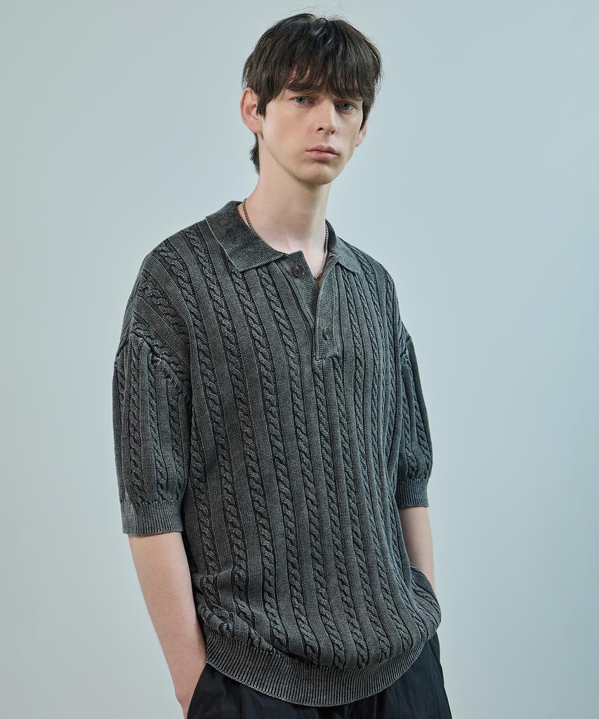 LOGSTORE Rivet Point Half Knit Zip-Up