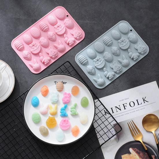 Пасхальная форма для шоколада в форме яйца, устойчивая к высоким температурам силиконовая 18 полостей, простая в эксплуатации форма для конфет для кухни