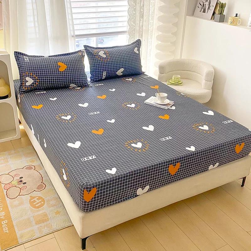 Комплекты простыней с красным цветочным принтом размера «queen/king» для двуспальной кровати, реактивная печать, простыни на резинке