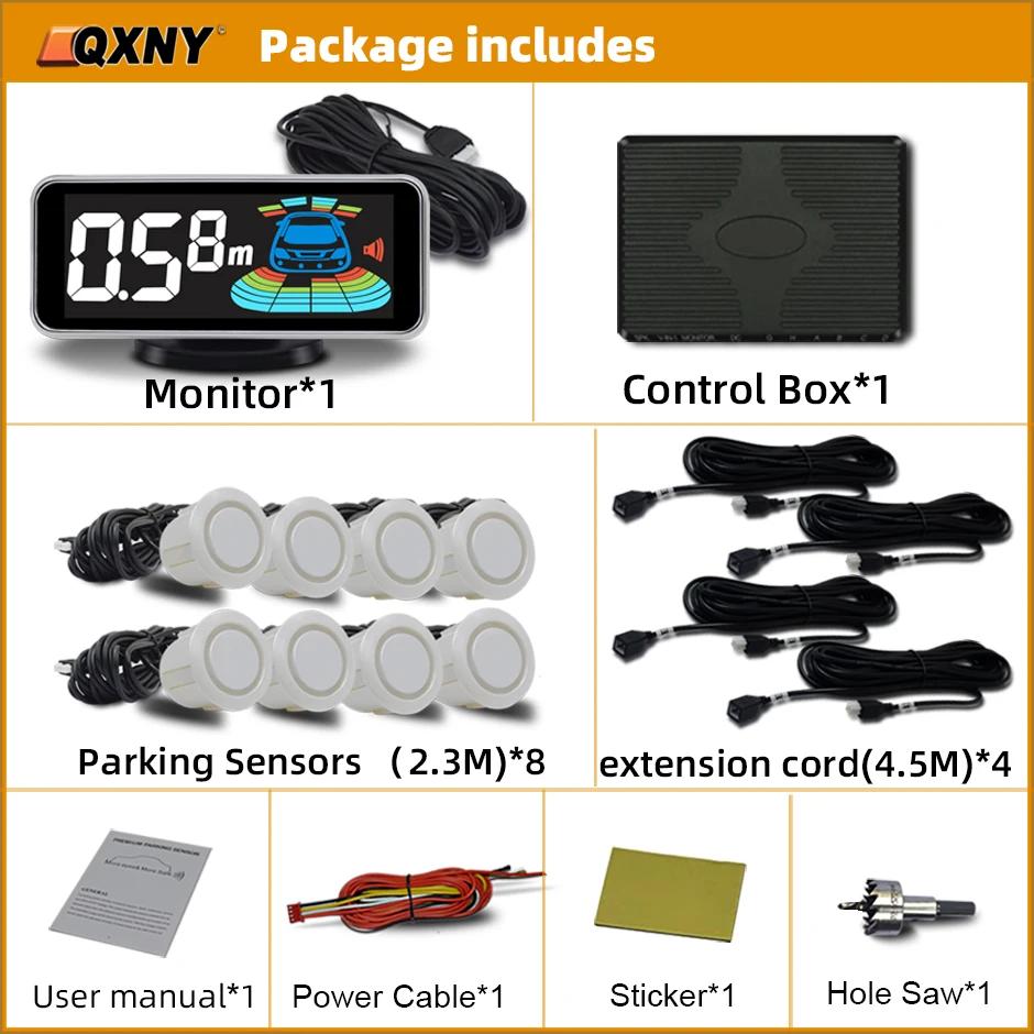 Комплект из 8 парковочных датчиков Парктроник Передние и задние датчики парковки Радар-детектор для заднего хода Автомобильный помощник при парковке Звуковой оповещатель AID