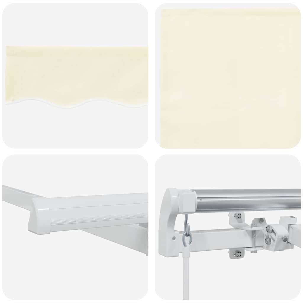 Retractable Awning Cream 350 x 200 cm Polyester and Aluminum