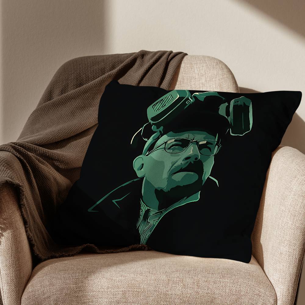 cool Walter White Breaking Bad Pillow Case Square DoubleSided Printing Short Plush Sofa Cushion Cover Bedroom Bedside Pillow
