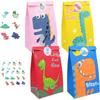 Gift Bags, 24 Pack Dinosaur Paper Bags, Party Paper Bags With Cute Stickers For Children's Parties, Celebrations, Baby's Birthday