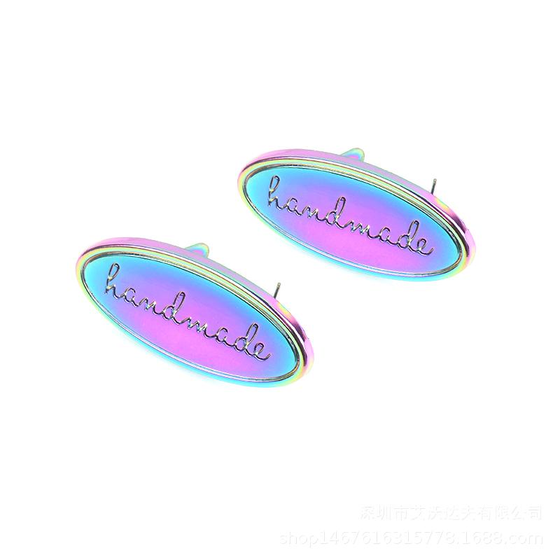 5 шт. Металлические бирки ручной работы Золотой Серебряный цвет Бирки для ремесел Одежды Бирки для сумок Кошельков Ручная работа С принтом букв Сделай сам Швейные бирки