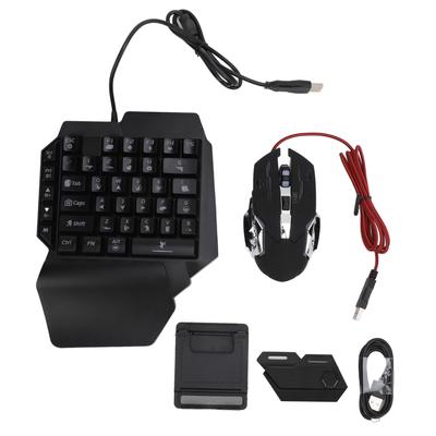 RGB Игровая клавиатура и мышь для одной руки, Комбо, Конвертер клавиатуры и мыши, Регулируемая подставка для телефона, Комбо 4 в 1 для мобильных игр