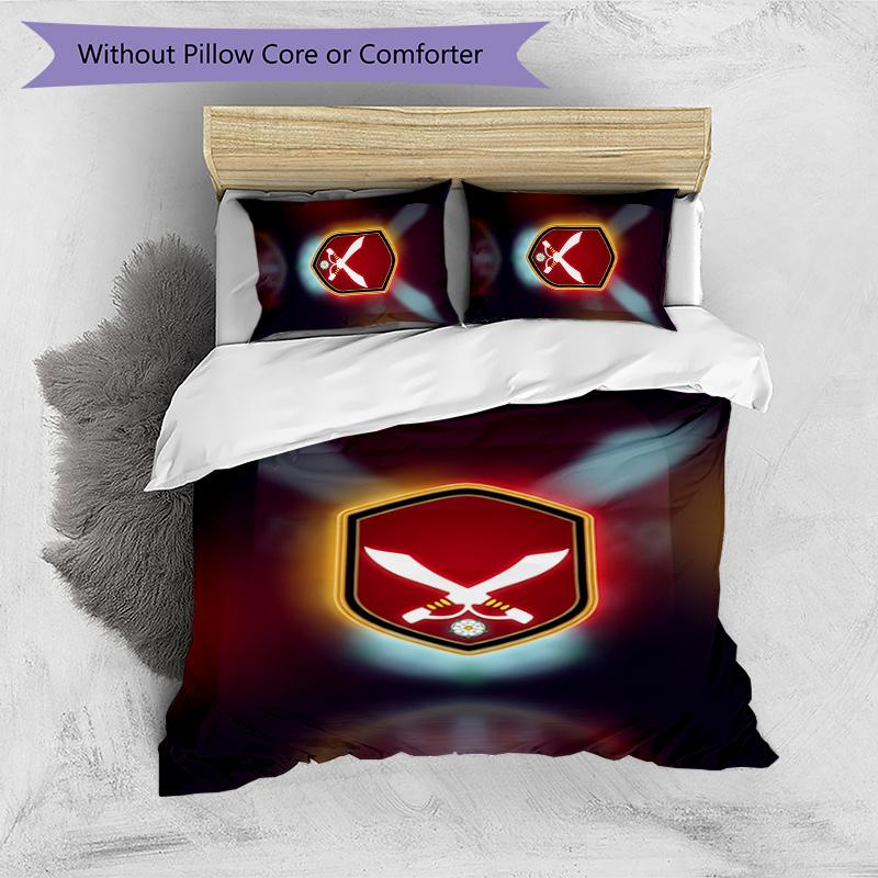 Sheffield United Football Printed 3 Pieces Bedding Set, Comfortable Skin Friendly Bedroom Duvet Cover Set