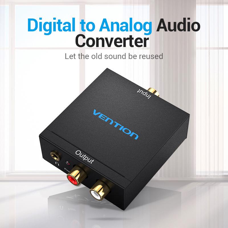Vention Digital To Analog Converter DAC Digital SPDIF Optical To Analog L/R RCA Converter for PS3 HD DVD PS4 TV Home Cinema