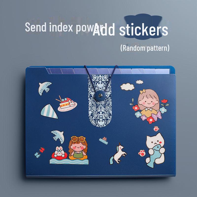 Симпатичная прозрачная папка-гармошка с 12 отделениями для документов формата А4 и студенческих работ