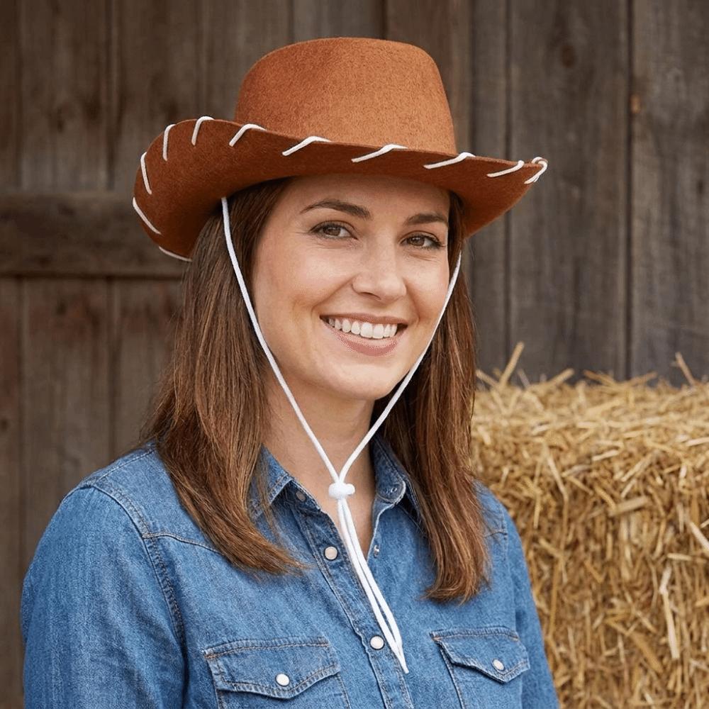 Solid Color Jazz Hat Felt Cowgirl Hat Retro Western Cowboy Hat  Costume Accessories