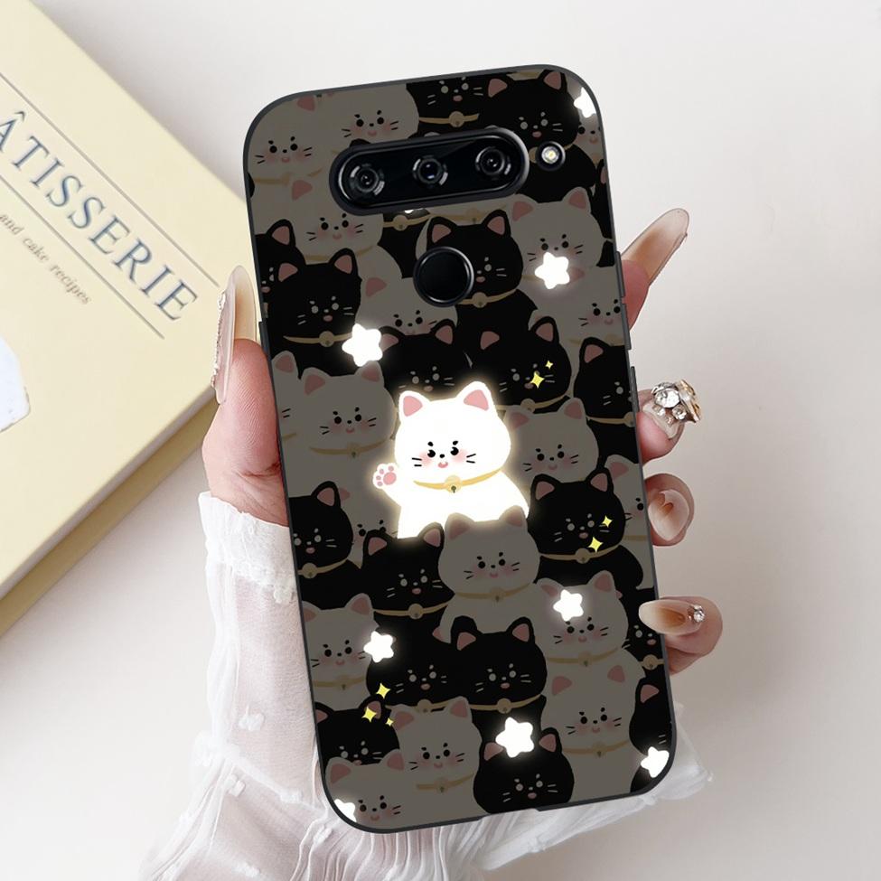 Чехол для LG V40 V50 ThinQ V50S ThinQ, милый мультяшный кот, роскошный, крутой, ударопрочный, силиконовая задняя крышка для LG V50S ThinQ 5G