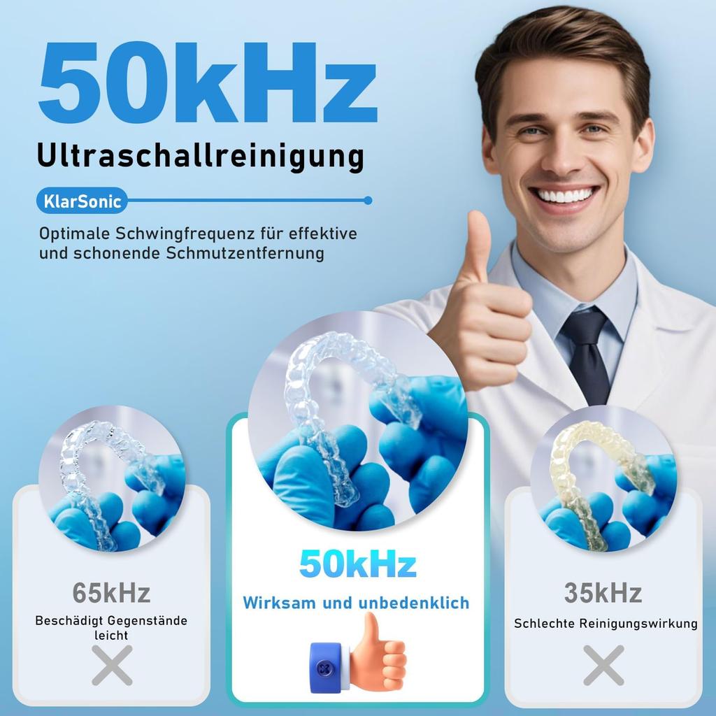 Ультразвуковое чистящее устройство, 42000 Гц Стоматологический контейнер, 4-ламповый УФ-очиститель для стоматологической дуги, брекетов, ретейнера, зубных протезов, элайнера, протезов, ювелирных изделий