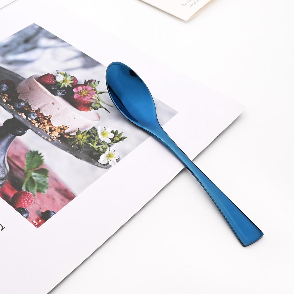 1 шт., зеркальная посуда, синий столовый прибор из нержавеющей стали 304, вилка, нож, ложка, десертные вилки, набор столовых приборов, посуда для вечеринки, свадьбы