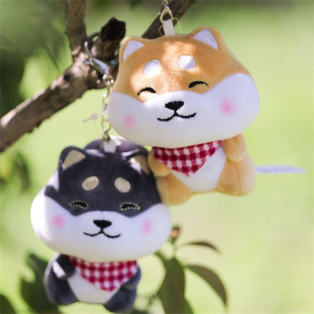 Plush Doll Scarf Shiba Keyring Cute Scarf Puppy Dog Pendant Fashion Plush Dog Keychain Couple Gift