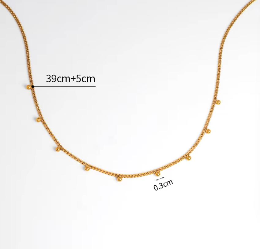 Minimalist Stainless Steel Gold Plated Chain Necklace With Beads High Quality Charm Bracelet for Women