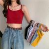Yozgi Koreys Ayollar Ozdiruvchi Slim Fit Kamisol Ayollar Ehtiyotkorlik bilan Mashinada Tikilgan Shiq Qisqa Jilet