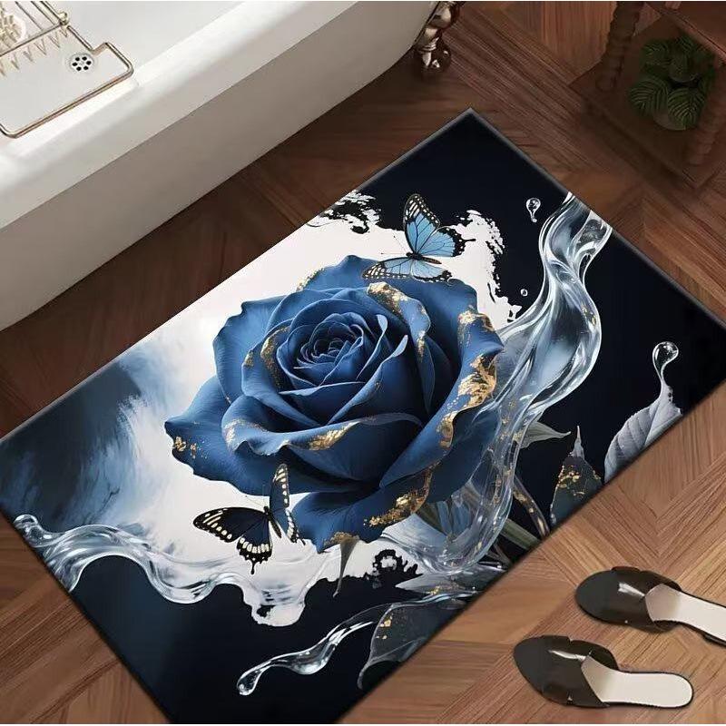 3D Роза Цветок Быстросохнущий Противоскользящий Коврик для Ванной